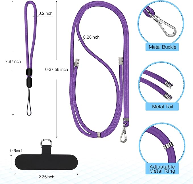 takyu Phone Lanyard, 2 Pack Adjustable Cell Phone Lanyard Crossbody Neck Strap