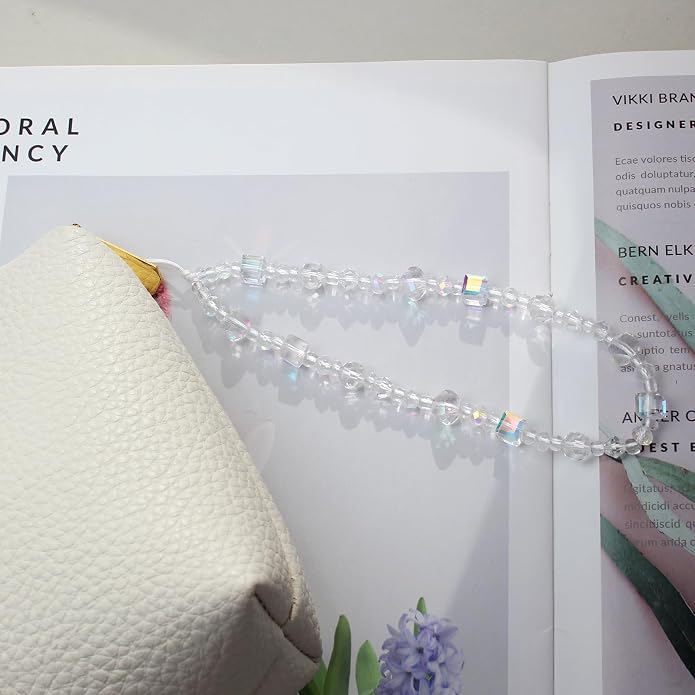 CMVFYL Beaded Camera Wrist Strap, Cute Phone Charms Strap, Pearl Bracelet Wrist