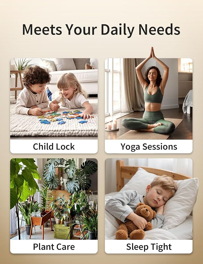 JRD Humidifier Large Room 8L/ 2.1Gal, Ultrasonic Cool Mist for Bedroom, Quiet Humidifier with Remote Control, 10 Mist Modes, 24H Timer, Night Light, AI Mode, 40H Run for Home Office（Grey）
