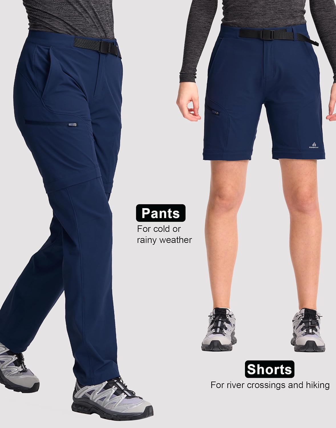 Pioneer Camp Women's Convertible Hiking Pants - Quick Dry Stretch Zip-Off Outdoor Cargo | Safari & Fishing