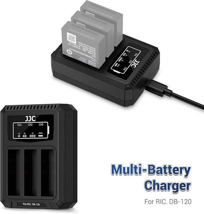 JJC DB-120 Battery Charger USB Triple Slot