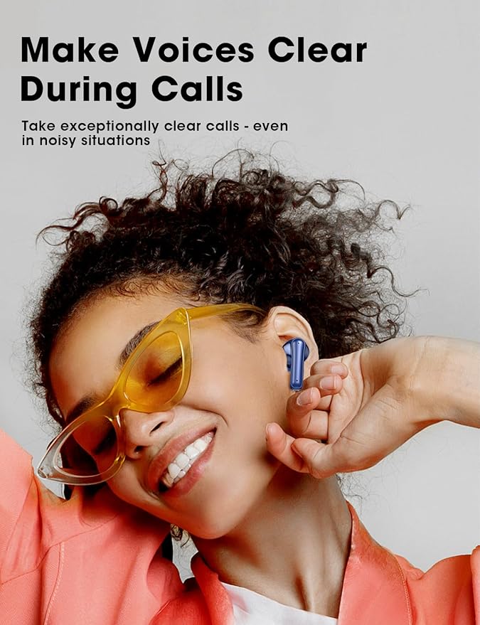 Wireless Earbuds, Hi-Fi Deep Bass Ear Buds, 48H Playtime In-Ear Headphones | 2 Mics for Clear Calls, LED Display, IPX7 Waterproof, Touch Control, Lightweight Bluetooth Earphones for iPhone/Android/TV