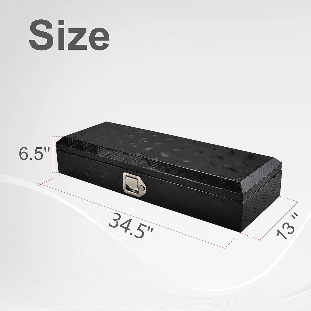 34.5'' Inch Aluminum Truck Bed Tool Box Black(34.5"X13"X6.5")