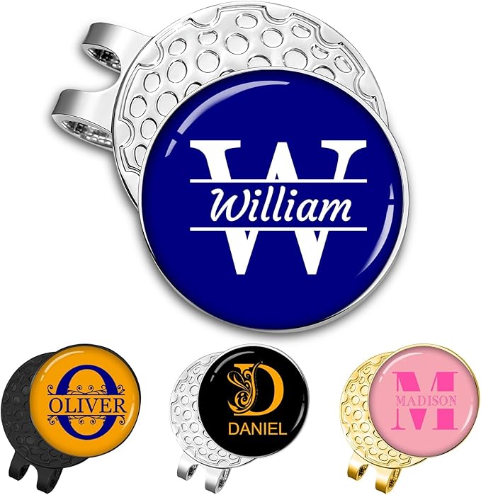 Custom Golf Ball Marker Hat Clip Personalized Magnetic Golf Ball Markers Customized with Photo Logo Text Name Gifts for Men Women Golfers
