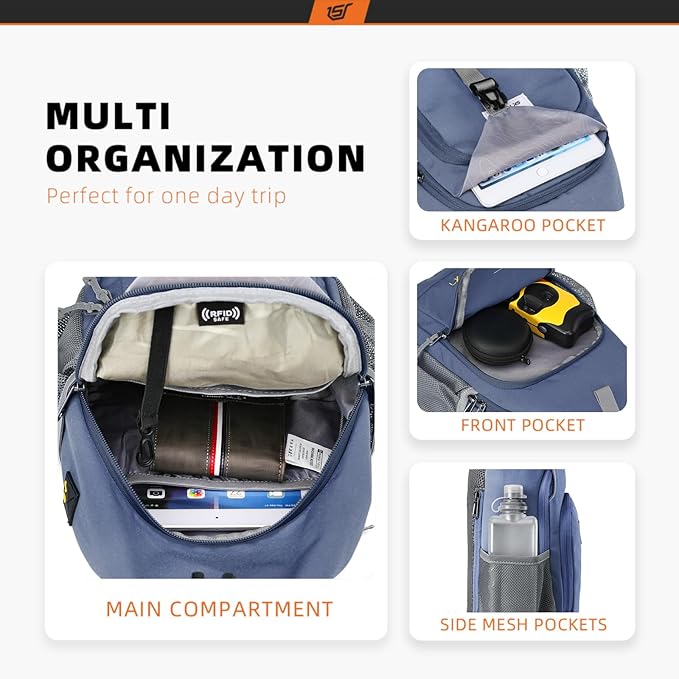 SKYSPER Sling Bag RFID Crossbody Sling Backpack Cross Body Shoulder Bag Travel
