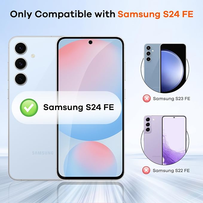 3+3 Pack for Samsung Galaxy S24 FE 5G Privacy Screen Protector & Phone Camera