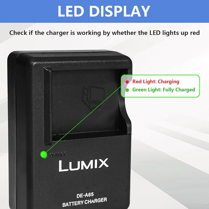 DE-A65 Camera Battery Charger for Panasonic： LUMIX DE-A65A DE-A65B DE-A65BA