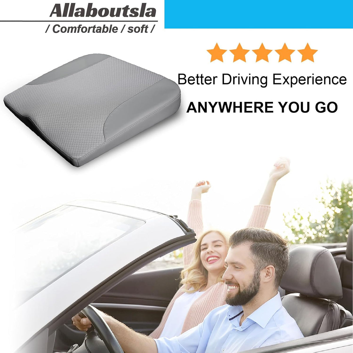 Allaboutsla Car Seat Cushion, Car Seat Cushions for Long Driving