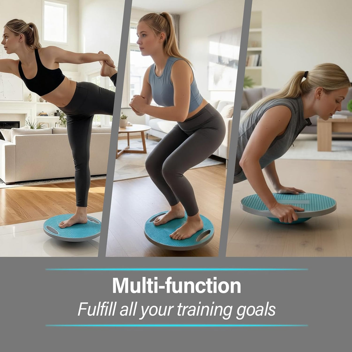 Upgraded Wobble Balance Board - Non-Slip Core Trainer for Physical Therapy & Gym | 16.3” Stability Board
