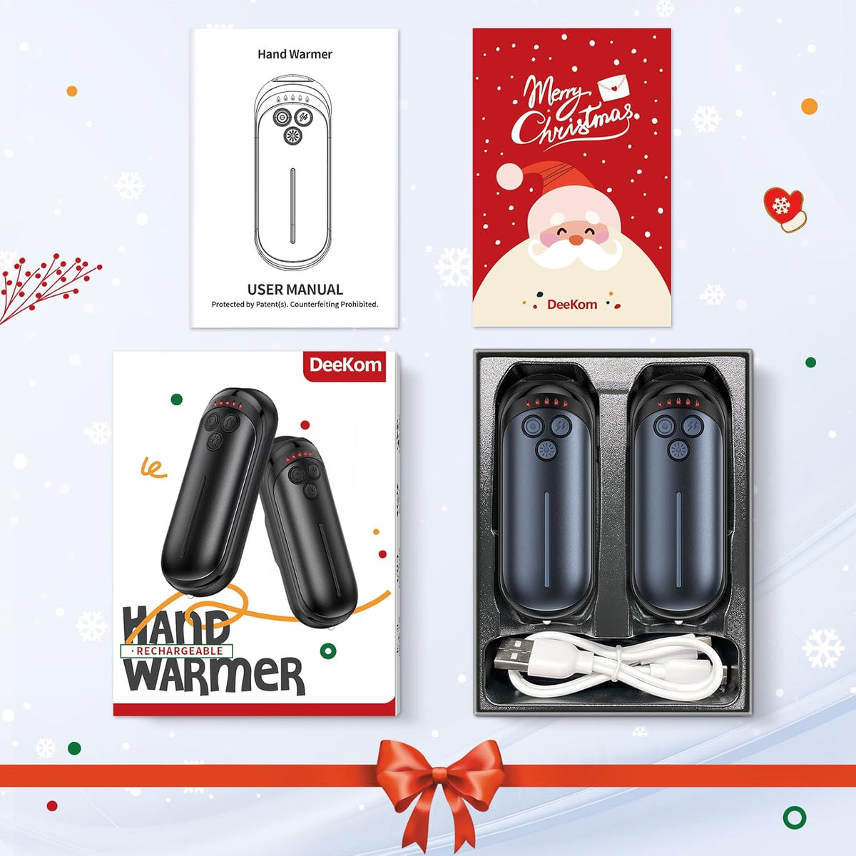 Skiennix Rechargeable Hand Warmers - 6000mAh Portable 2-in-1 Warmers with AI Smart Chips | Perfect for Outdoor Activities & Family Use