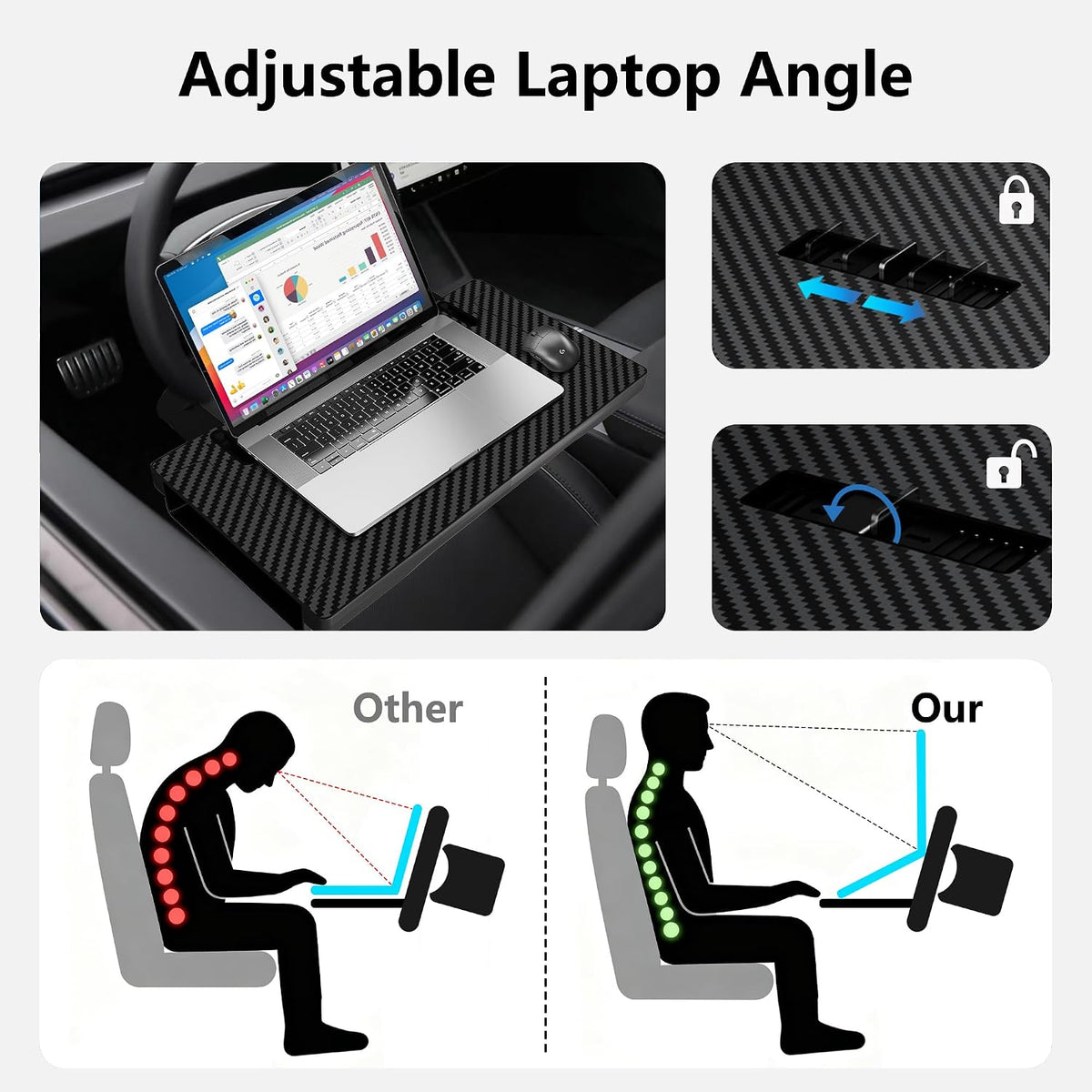2-in-1 Car Steering Wheel Desk Tray & Seat Gap Filler Organizer