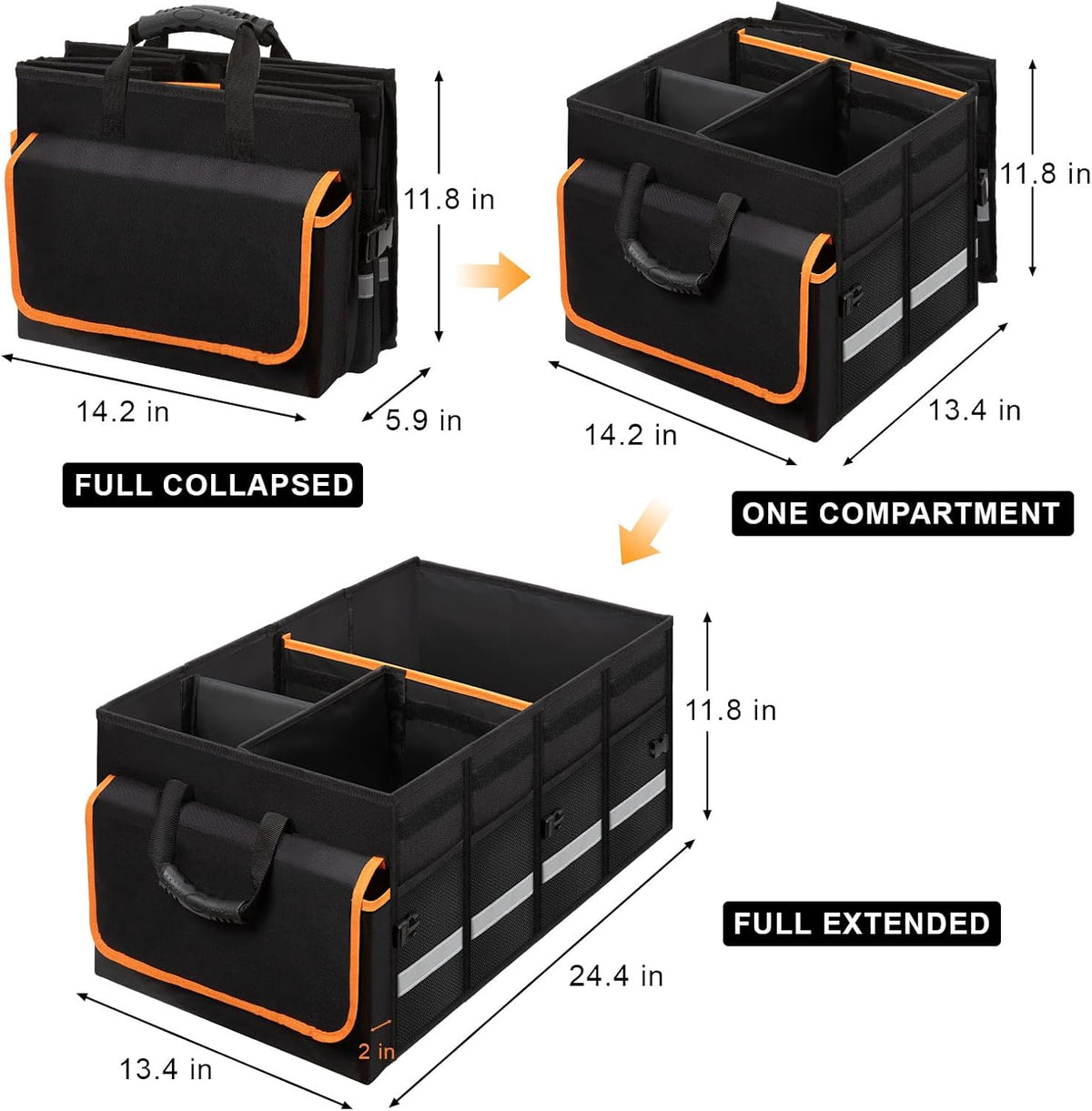 GDNasist Car Trunk Organizer and Storage for Car, SUV & Sedan