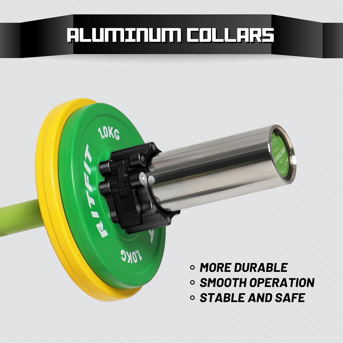 RitFit Barbell Collars - Heavy Duty Magnetic Locking Clamps with Quick Release & Non-Slip Pads (Pair)