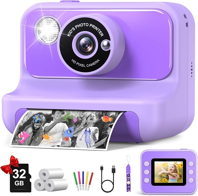Kids Camera Instant Print, Christmas Birthday Gifts