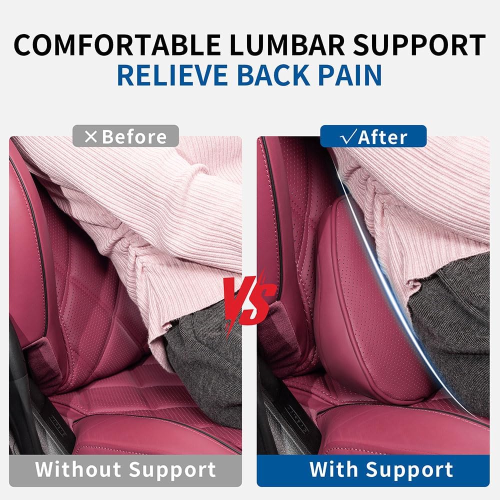 Lumbar Support Pillow for Driving Seat, Office Chair, Red, 1PC
