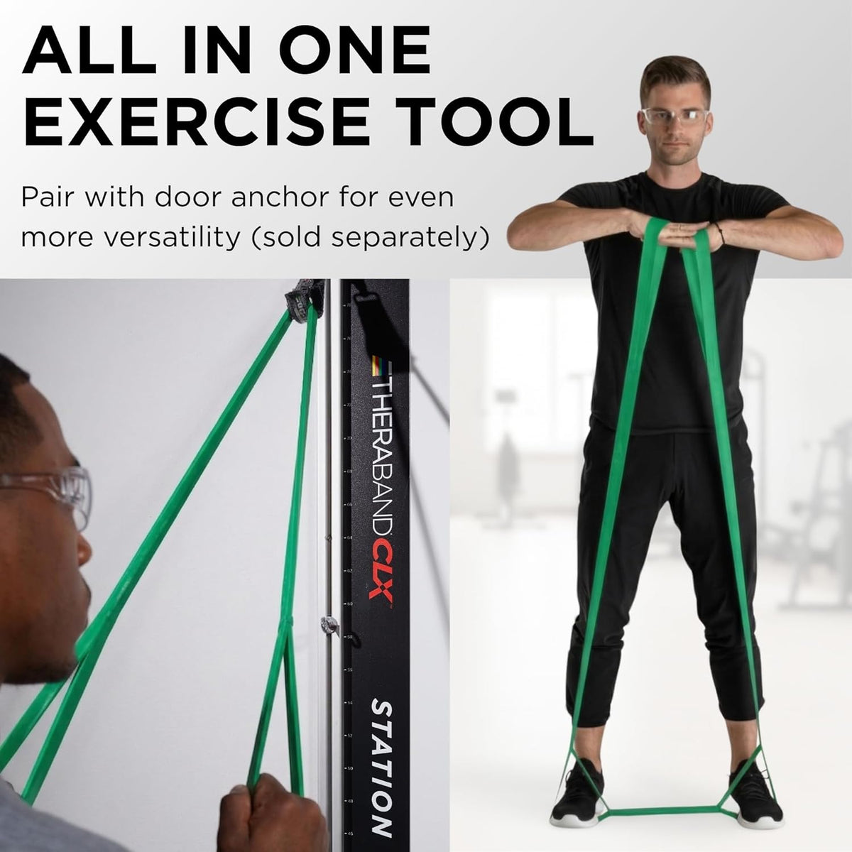 TheraBand CLX Resistance Band - 5-Foot Heavy Green Loop Band for Exercise, Mobility & Rehab