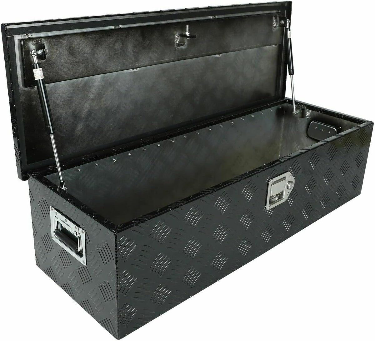 39"x13"x10" Inch Black Aluminum Pickup Truck Trunk Bed Tool Box Car Outdoor Under Trailer Tongue Box Storage with lock