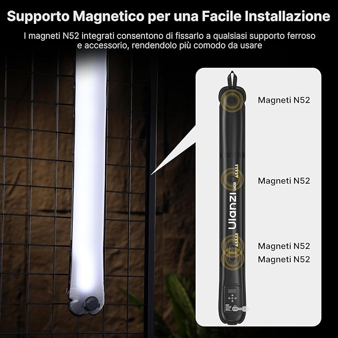ULANZI UA20 Inflatable Tube Light, 20W Bi-Color Magnetic LED Air Tube Video