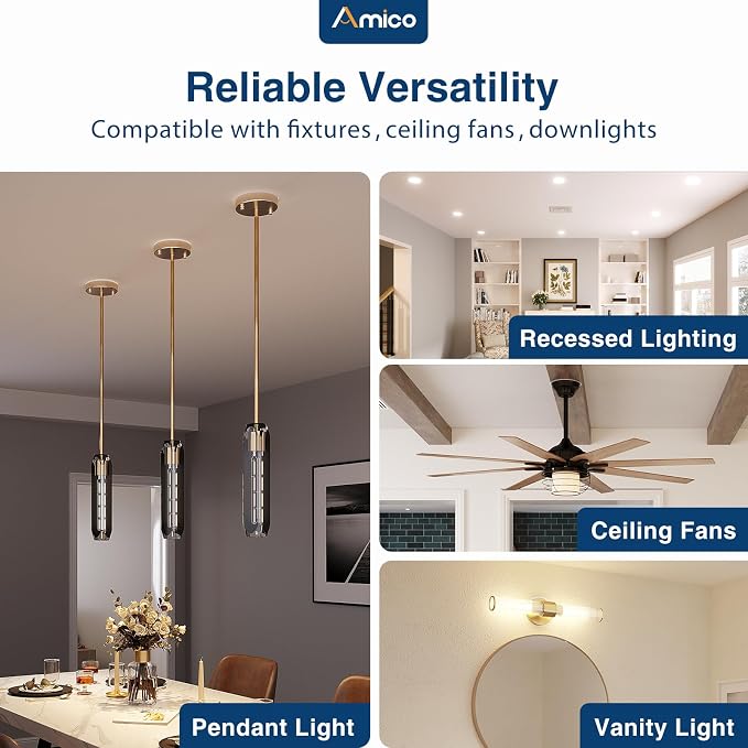 Amico 24 Pack Goof Rings for 6 Inch Recessed Lights, Can Light Trim Ring Cover