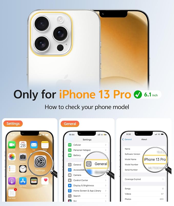 FNTCASE for iPhone 13 Pro Case: Anti Yellowing Transparent Clear Magnetic Phone