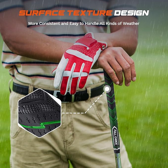 Rubber Golf Grips 13 Pack, High Traction, Non-Slip, Advanced Texture, Choose from 13 Grips or 13 Grips with Regripping Kit, Standard/Mid/Jumbo Size, 4 Colors Available RG01 Golf Club Grips