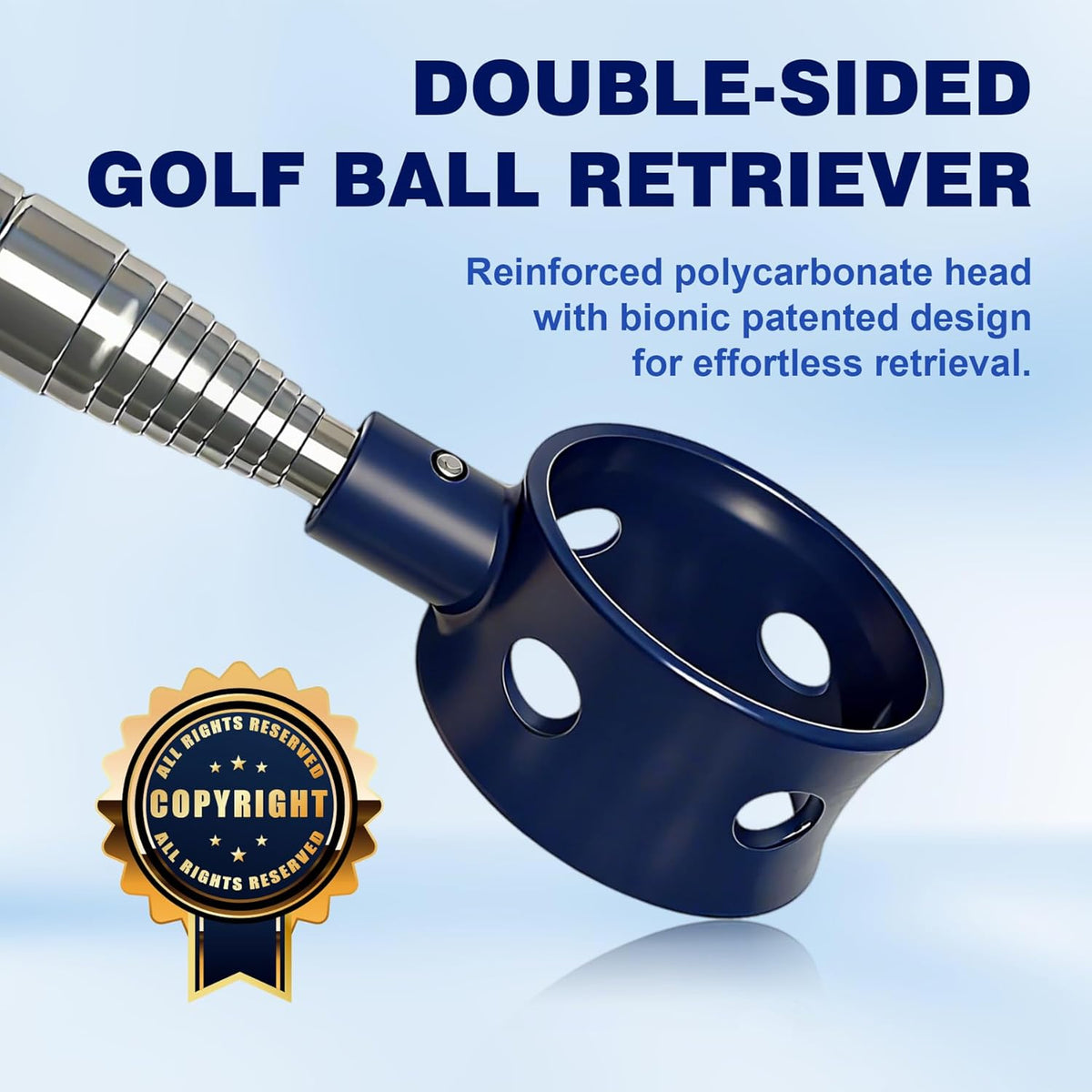 Skiennix Golf Ball Retriever - Telescopic Water Picker Tool with Stainless Steel Shaft & Non-Slip Grip | Perfect Gift for Golfers