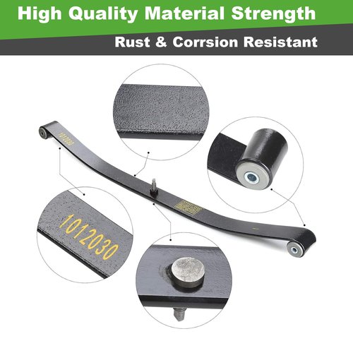 10L0L Golf Cart Heavy Duty Front Leaf Spring Kit with Bushings & Sleeves Compatible with Club Car DS 1981-up & Precedent 2004-2008, OEM# 1012030 1012322 1013867 1015108
