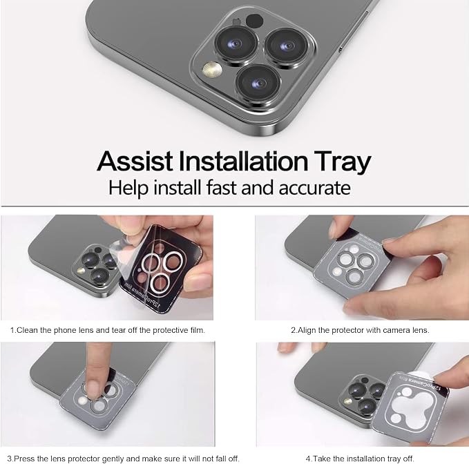 YWXTW Aluminum Alloy Tempered Glass Camera Circle Cover
