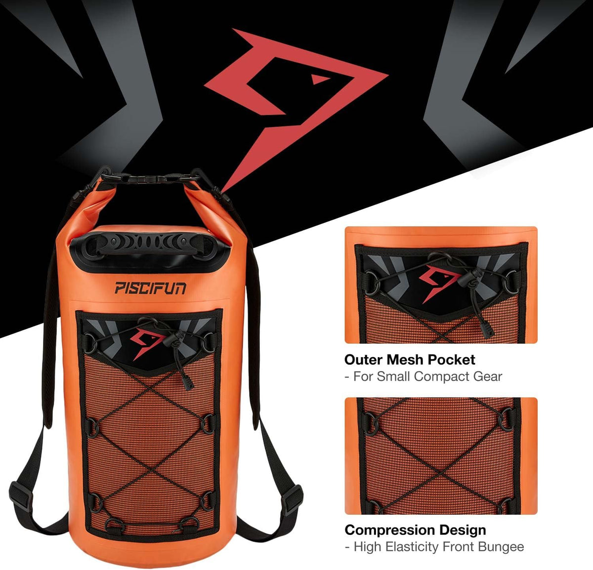 Piscifun Waterproof Dry Bag - Floating Backpack with Phone Case | 10L, 20L, 30L, 40L for Boating & Kayaking