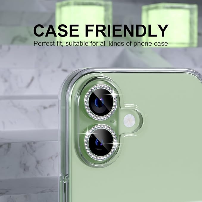 Choiche Compatible for iPhone 17 Camera Lens Protector Bling, 9H Tempered Glass