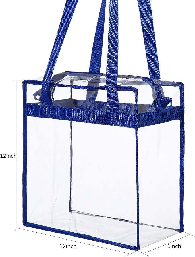 BAGAIL Clear Bags 12x6x12 Stadium Approved Clear Tote Bag