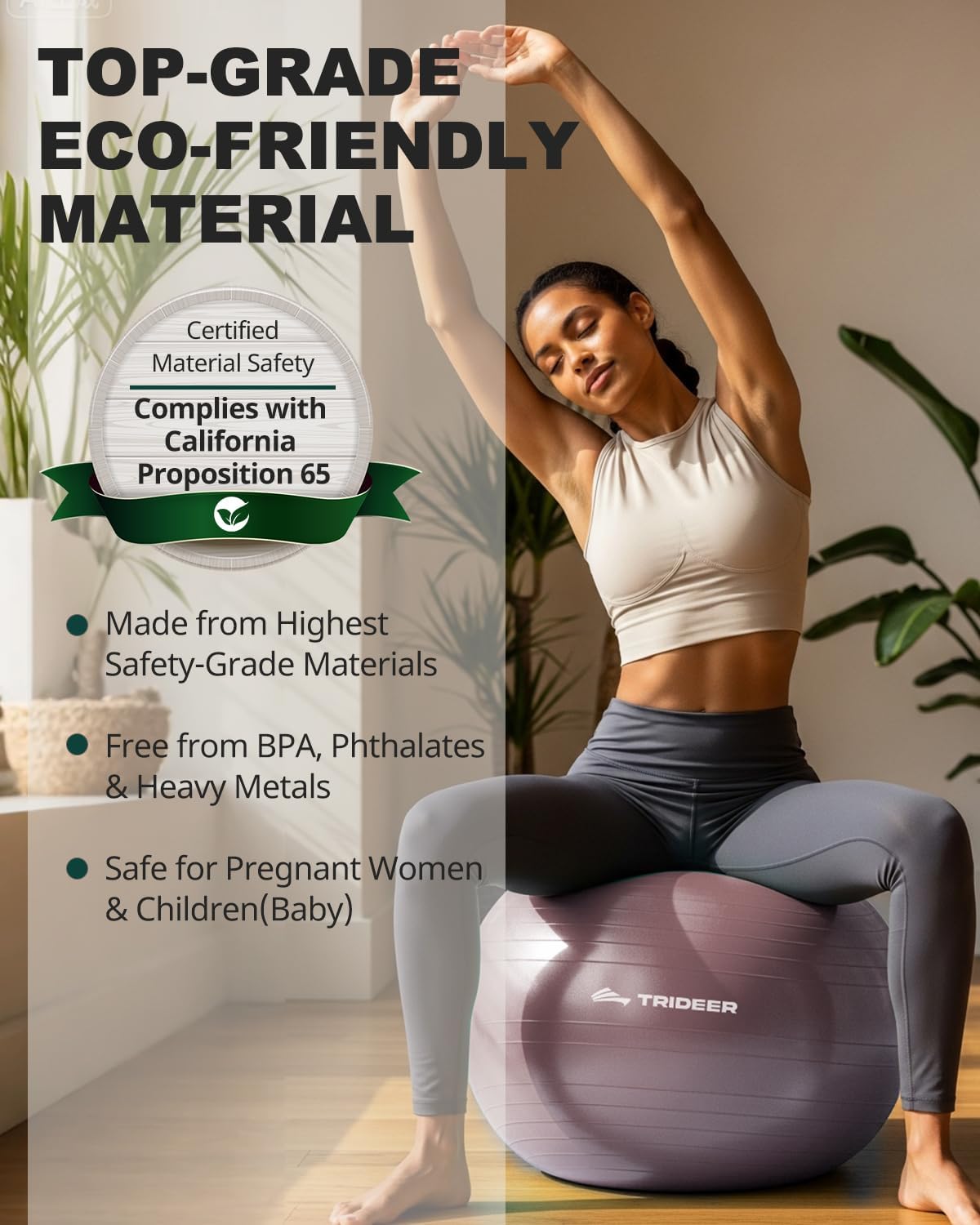 Trideer Exercise Ball - Stability Ball for Yoga, Pilates & Core Training | Office Seating & Balance Chair