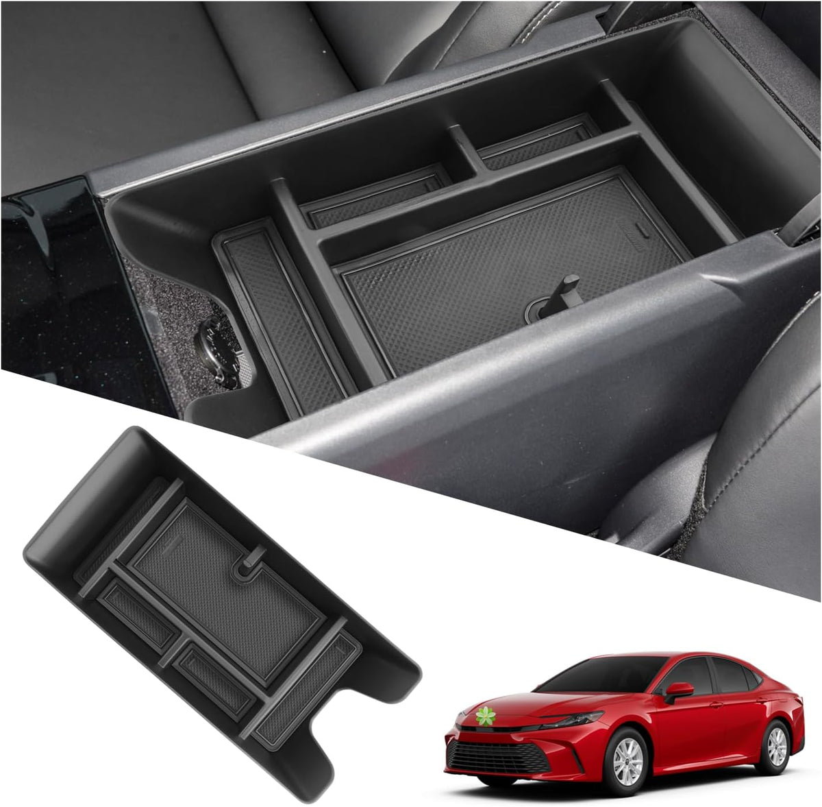 Ruiya 2026 Camry Center Console Organizer for 2026 Toyota Camry Accessories ABS Armrest Console Organizer Compatible with 2025 2026 Toyota Camry LE/SE/XLE/XSE/TRD
