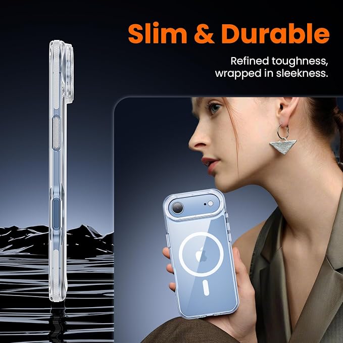 toushion 3 in 1 for iPhone Air Case Clear Bumper, Fits MagSafe, Shockproof