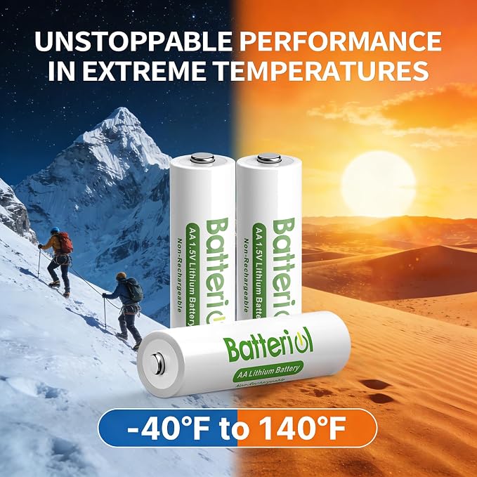 Lithium Batteries AA, Double A Batteries 3000mAh 1.5V Long Lasting