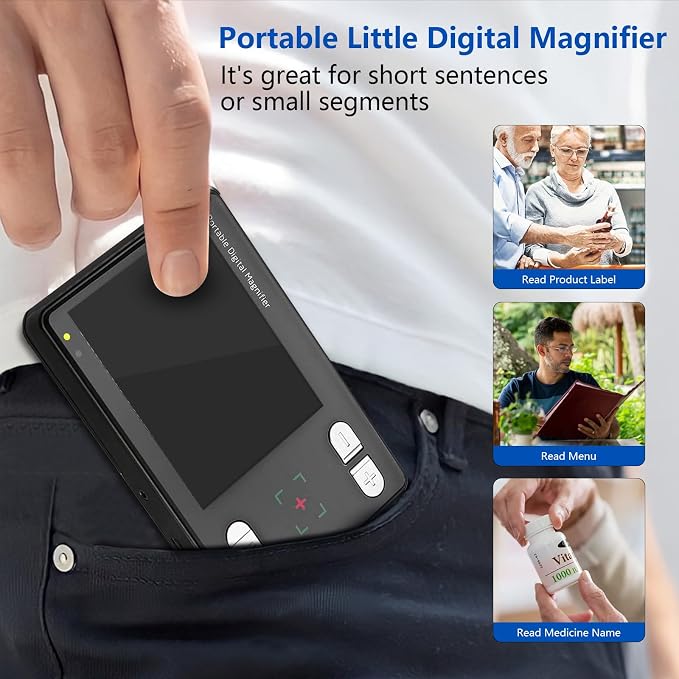 Digital Magnifier 3.5 Inch, 2X-32X Zoom Portable Digital Video Magnifier