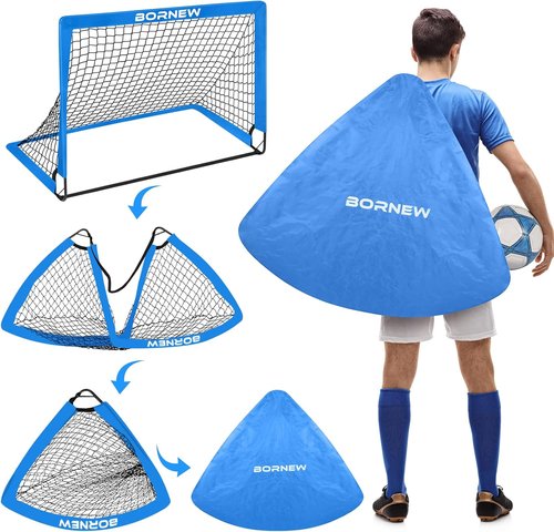 Kids Soccer Goal Set by [Brand Name] - Portable 6x4 & 4x3 Ft Training Nets for Ages 3-16