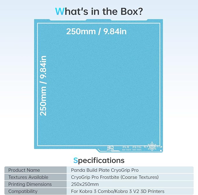 BIQU CryoGrip Pro Frostbite for Kobra 3 Combo 3D Printer 250x250mm Cold Build