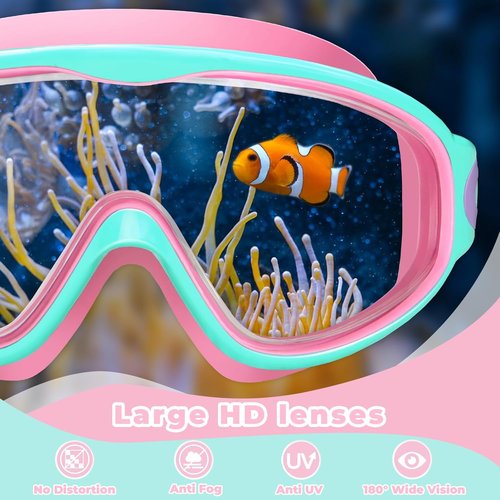 Keary Kids Swim Goggles - 2 Pack with UV Protection & Anti-Fog for Ages 3-15 | Perfect for Boys & Girls