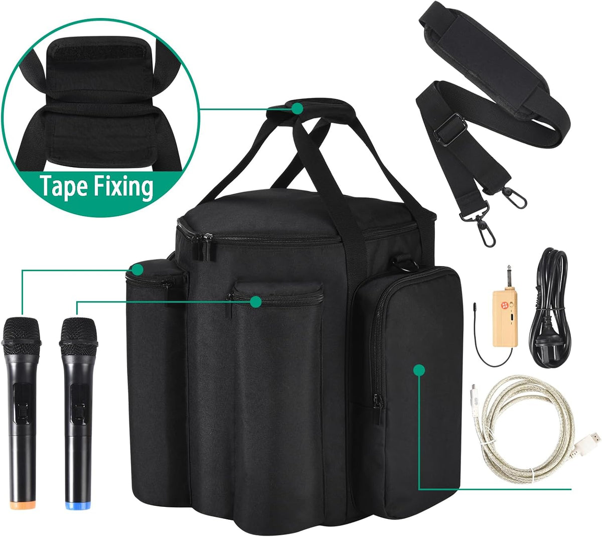 Cover for Bose S1 Pro/S1 Pro+ Portable Bluetooth Speaker System,S1 Pro Travel Carrying Case Shoulder Bag w/Extra Pockets for Microphone,Charger,Cable,Accessories(Black)
