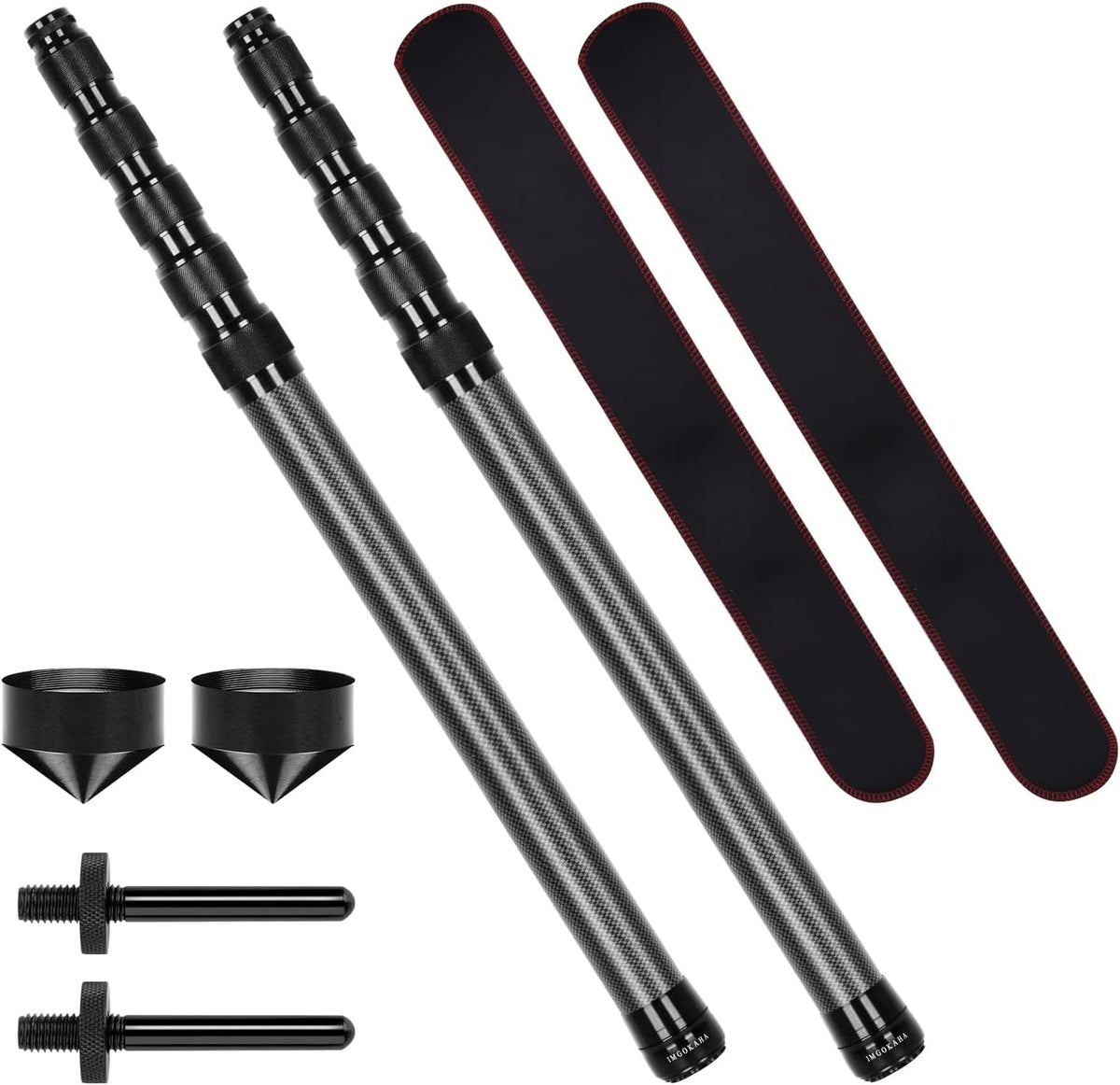 Telescoping Tarp Poles - Heavy Duty Adjustable Carbon Fiber Tent Poles | Portable & Lightweight for Camping, 7.9FT
