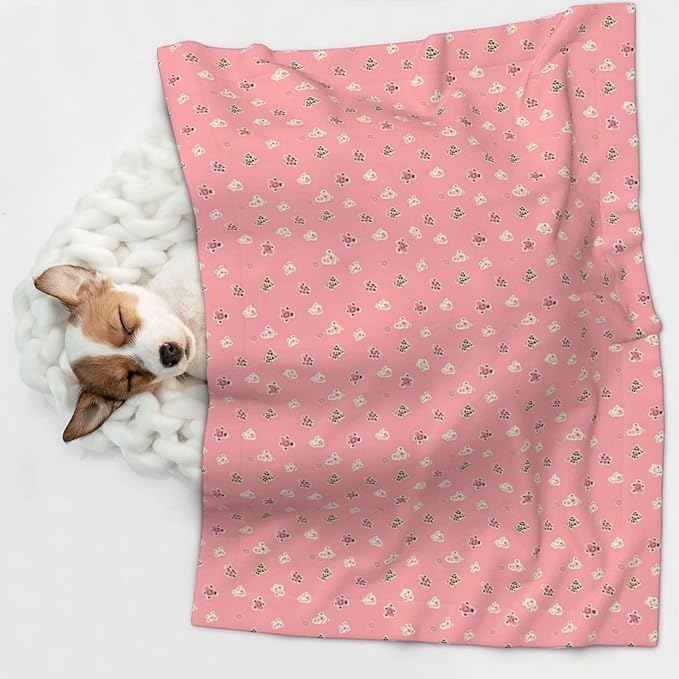 Pet Blanket for Couches and Beds, Pink Cheetah Leopard, Reversible Double Sided Plush Design with Soft Bumpy Texture and Smooth Surface, Furniture Protector
