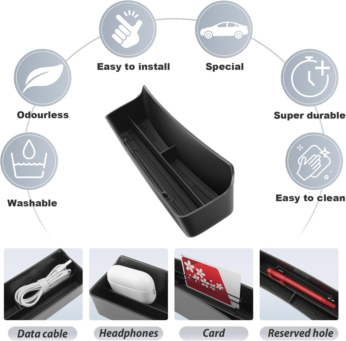 SKTU for 2025 2026 2027 Kia Carnival Center Console Organizer for 2025-2027 Kia Carnival (LX/LXS/EX/SX/SX Prestige) Front Console Tray Kia Carnival 2025 2026 2027 Accessories Front Console Organizer
