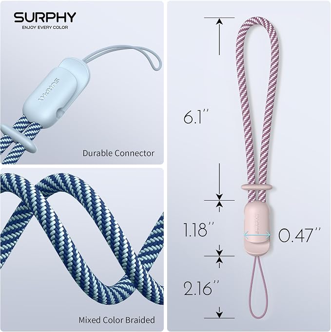 SURPHY 2 Pack Phone Lanyard for Cellphone Case, Phone Wrist Strap for Case