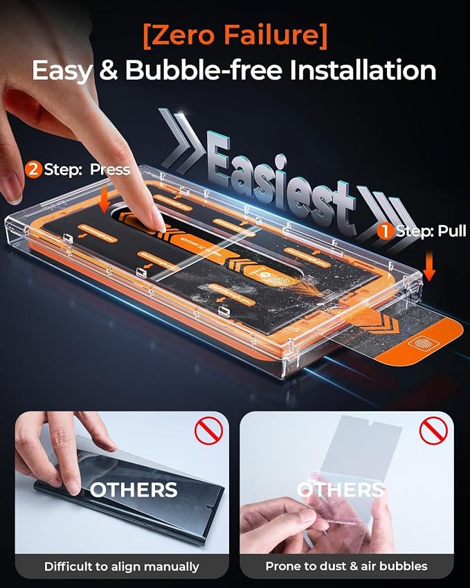 MRGLAS 2+2 Packs for Samsung Galaxy S24 Ultra Screen Protector 6.8''