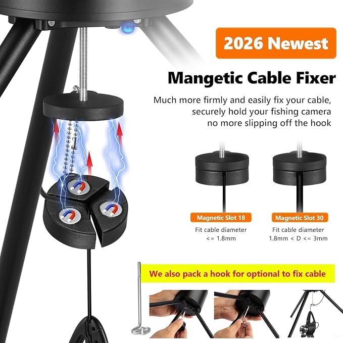 Tripod for Underwater Fishing Camera, For Max 11.1" Ice Hole 2 Fix Way