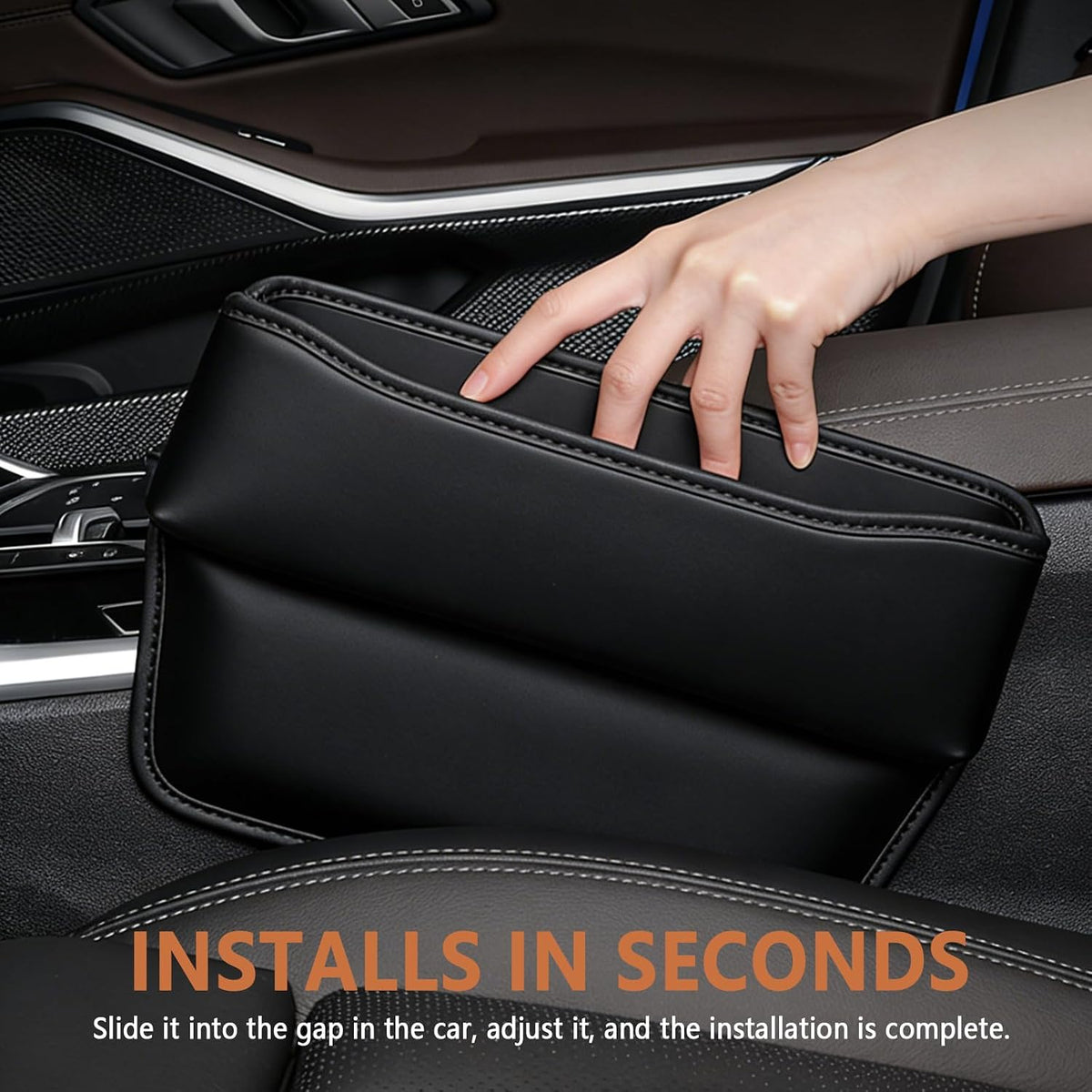 2 PCS Car Seat Gap Filler Organizer, Car Center Console Organizer