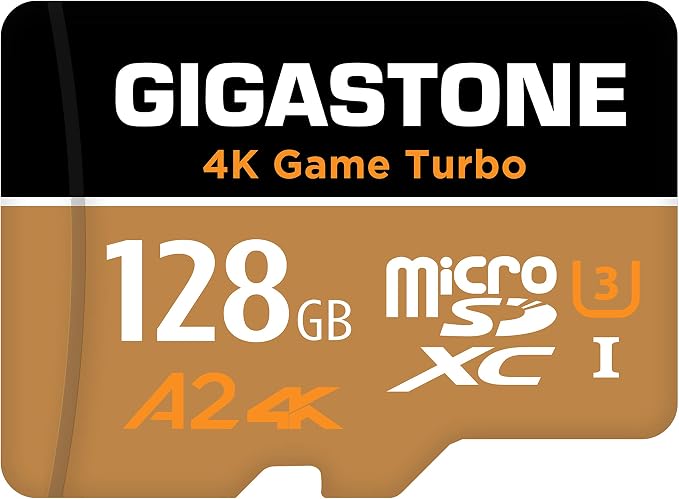 【For Switch 1 Only】GIGASTONE 128GB Micro SD Card, 4K UHD Game Turbo, MicroSDXC