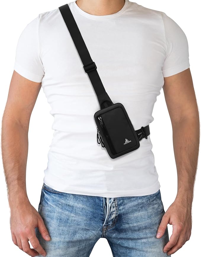 Peicees Small Crossbody Bag for Men Women Mini Sling Bag Travel Running Phone