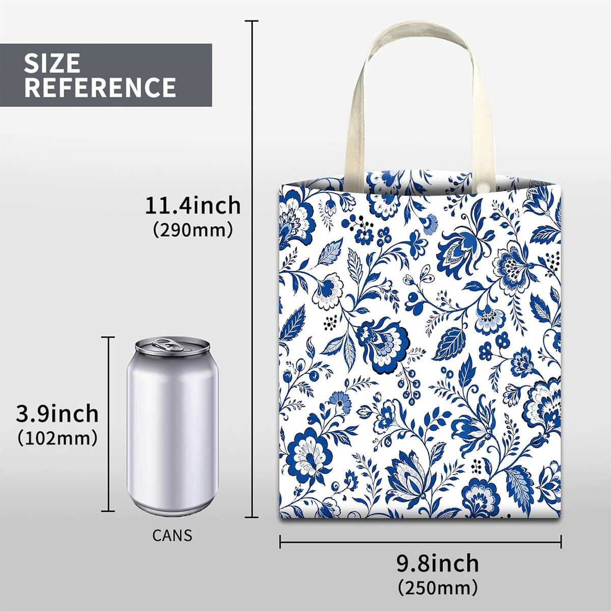 Car Trash Can, Cute Car Trash Bag, Hanging Car Organizer and Storage Bag, Trash Bin for Car Accessories, Vehicle, Travelling, Camping Cute Blue Floral
